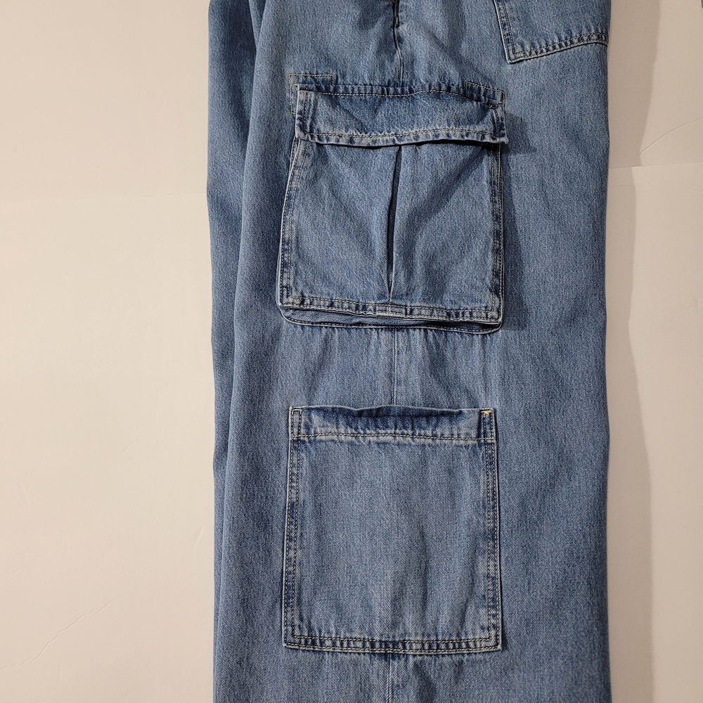 Old Navy Light Blue Drapey Denim Jeans 16 Petite - Picture 4 of 10